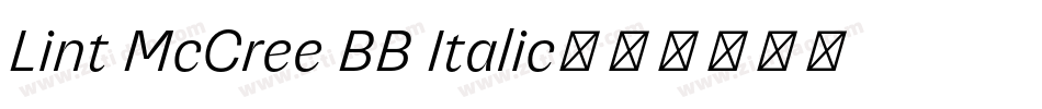 Lint McCree BB Italic字体转换